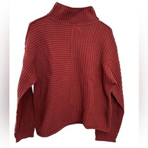 Chunky Rust Knit Sweater Size M
